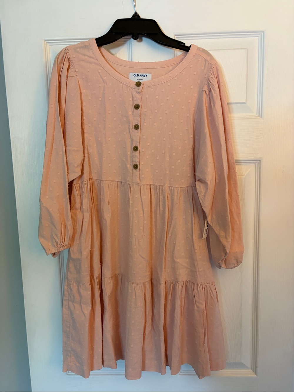 Old Navy Peach Tiered Dot Dress